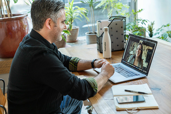 Man on a zoom call